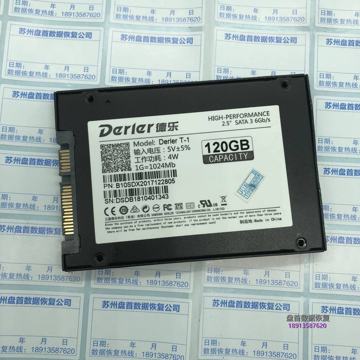 SM2258XT主控德乐120G SSD无法识别数据恢复成功