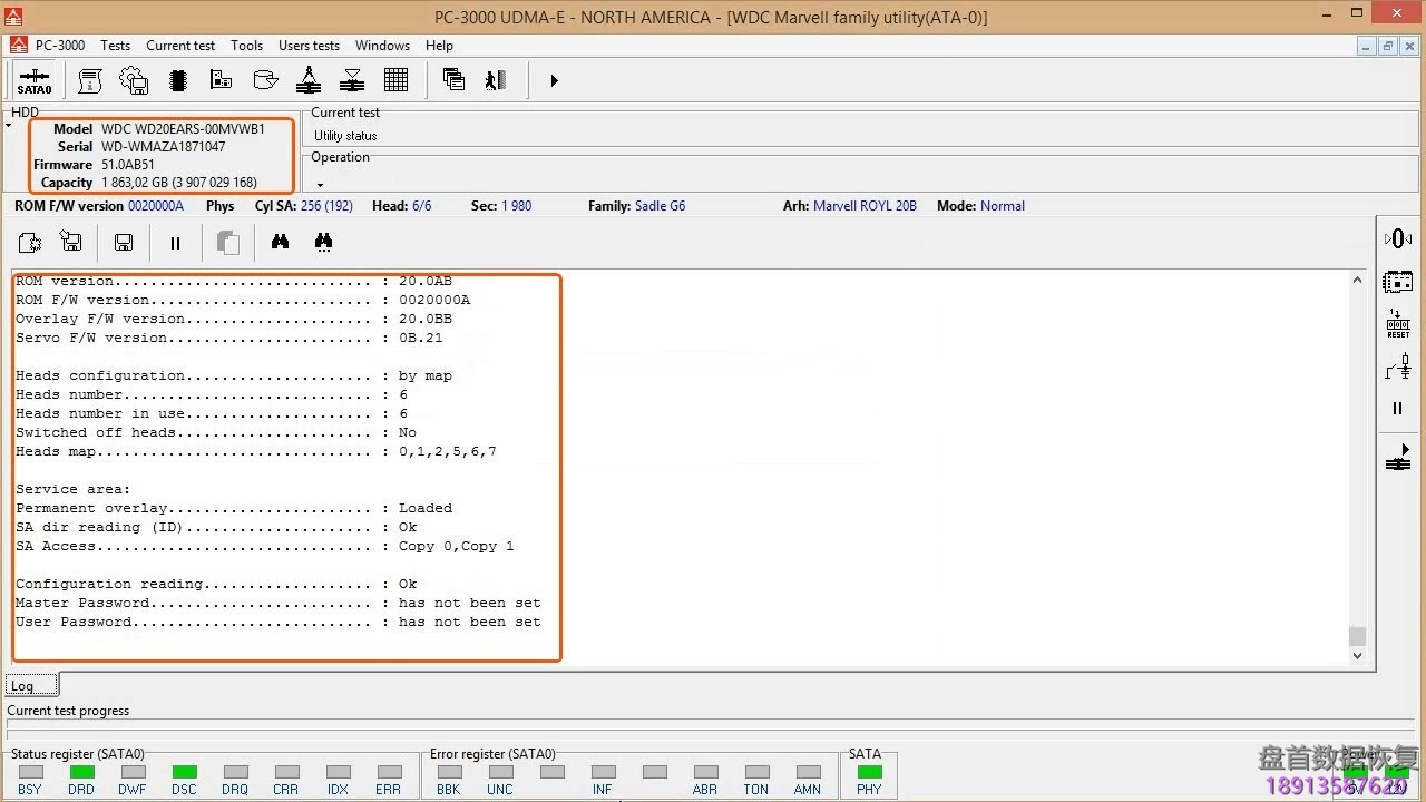 使用PC3000 for HDD在RAM中编辑西数硬盘的磁头位图,虚拟磁头恢复西数硬盘数据 使用PC3000 for HDD在RAM中编辑西数硬盘的磁头位图,虚拟磁头恢复西数硬盘数据