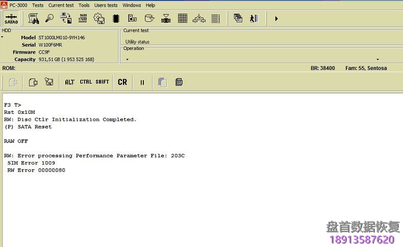 使用PC3000修复希捷F3 Sentosa家族终端提示”SIM Error 1009 RW Error 00000080″错误 使用PC3000修复希捷F3 Sentosa家族终端提示”SIM Error 1009 RW Error 00000080″错误