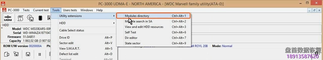 使用PC3000 for HDD在RAM中编辑西数硬盘的磁头位图,虚拟磁头恢复西数硬盘数据 使用PC3000 for HDD在RAM中编辑西数硬盘的磁头位图,虚拟磁头恢复西数硬盘数据