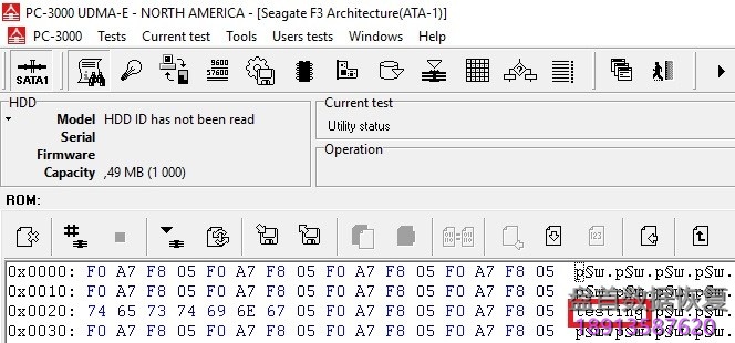 PC3000 for HDD Seagate F3系列架构硬盘特定的诊断程序