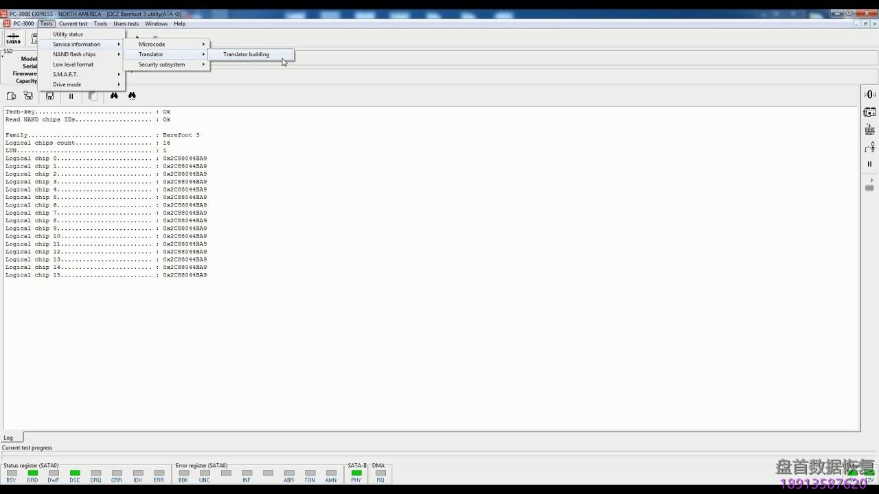 PC3000 SSD饥饿鲨OCZ(Barefoot 3)家族系列数据恢复全过程