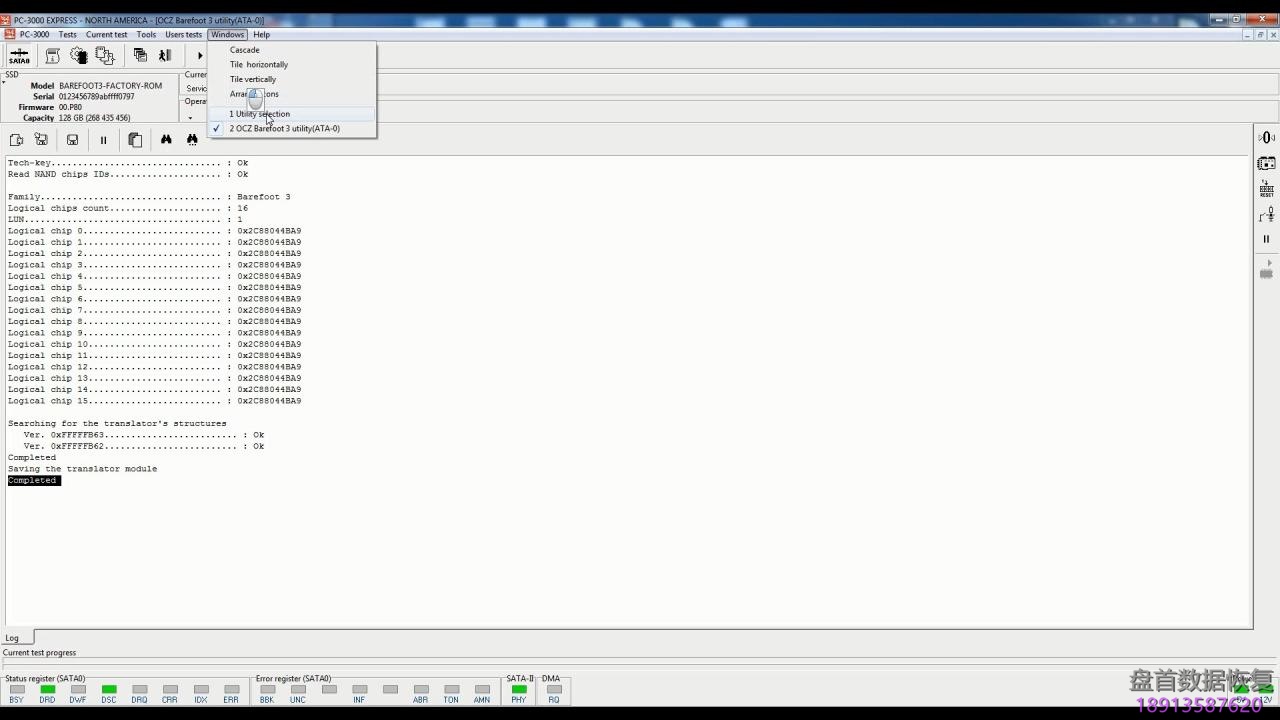 PC3000 SSD饥饿鲨OCZ(Barefoot 3)家族系列数据恢复全过程
