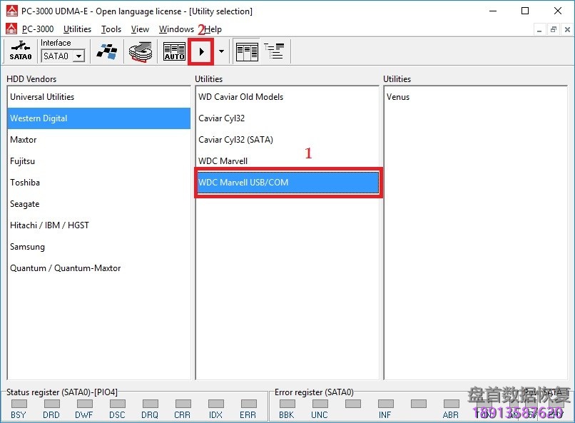 使用PC3000 for HDD的Boot ROM(COM端口)模式读写3.5和2.5西部数据硬盘的ROM