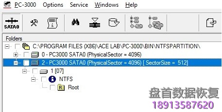 使用PC3000 Data Extractor手工展开NTFS分区