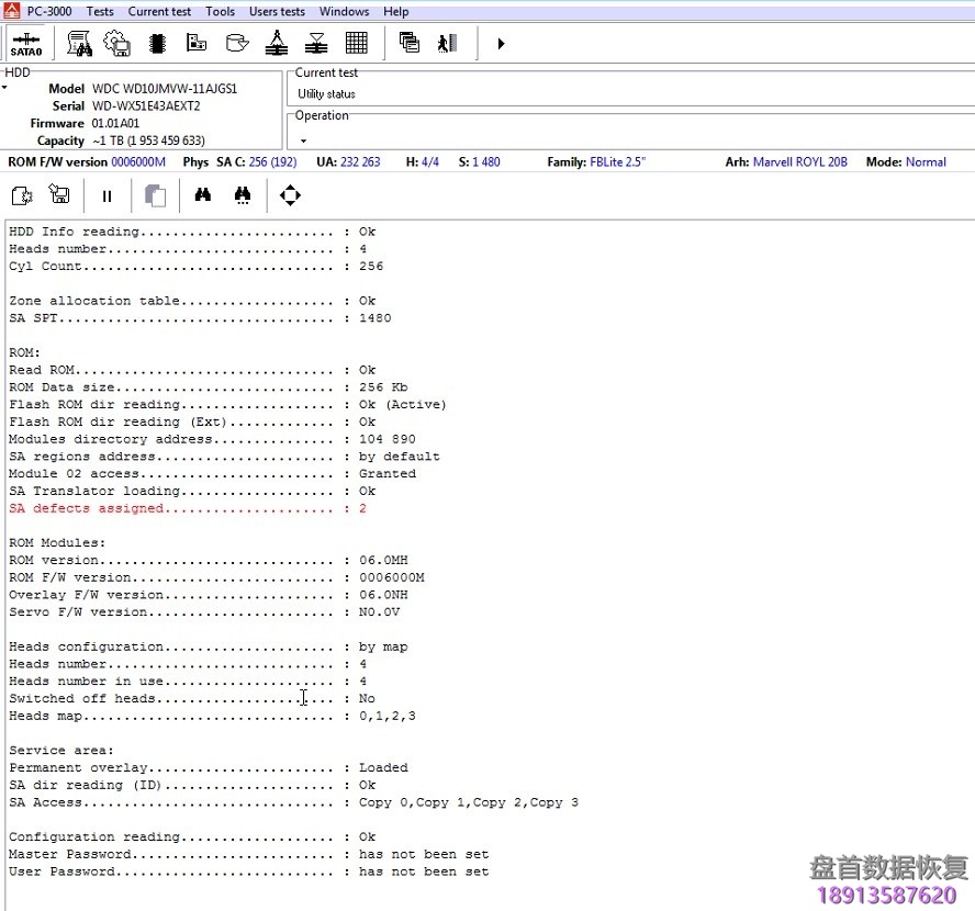 PC3000 for HDD 如何解决Western Digital西部数据硬盘 磁头不能写入的启动慢问题 使用PC3000解决Western Digital西部数据硬盘磁头不能写入的启动慢问题