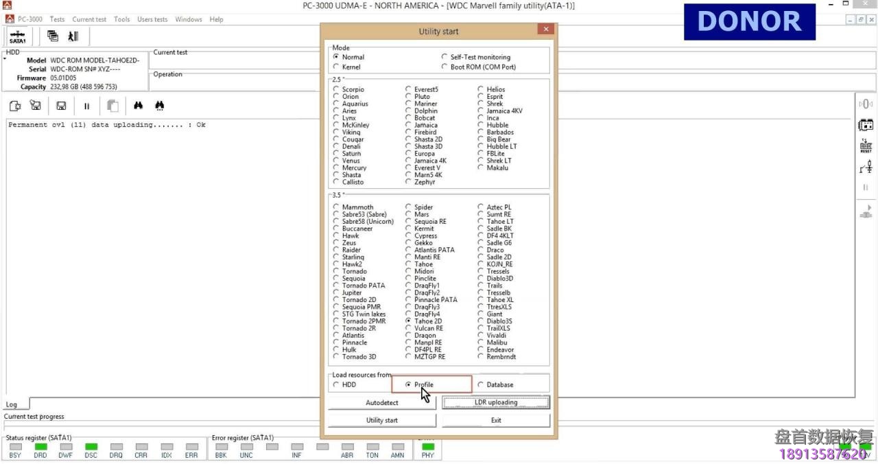 使用PC3000 for HDD对西部数据Western Digital Marvell系列硬盘的热交换过程 使用PC3000 for HDD对西部数据Western Digital Marvell系列硬盘的热交换过程
