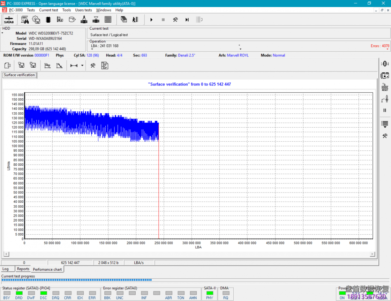 PC3000 HDD 非常规硬盘的数据恢复 （PS3 Slim）Playstation 3 Slim硬盘数据恢复