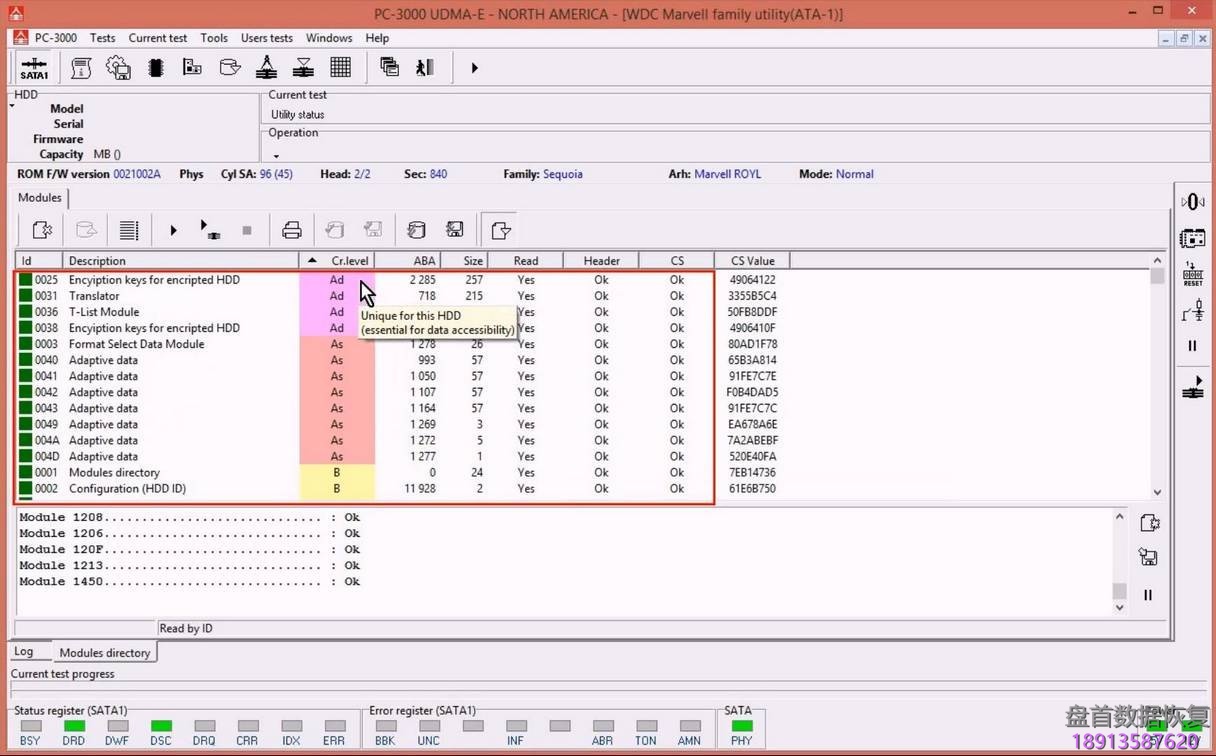 使用5. x版本PC3000 for HDD从SA构建ROM镜像WD Marvell硬盘驱动器上的数据与内部ROM