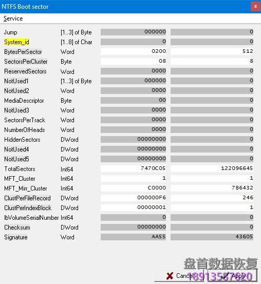 PC3000 Data Extractor手工展开NTFS分区 使用PC3000 Data Extractor手工展开NTFS分区
