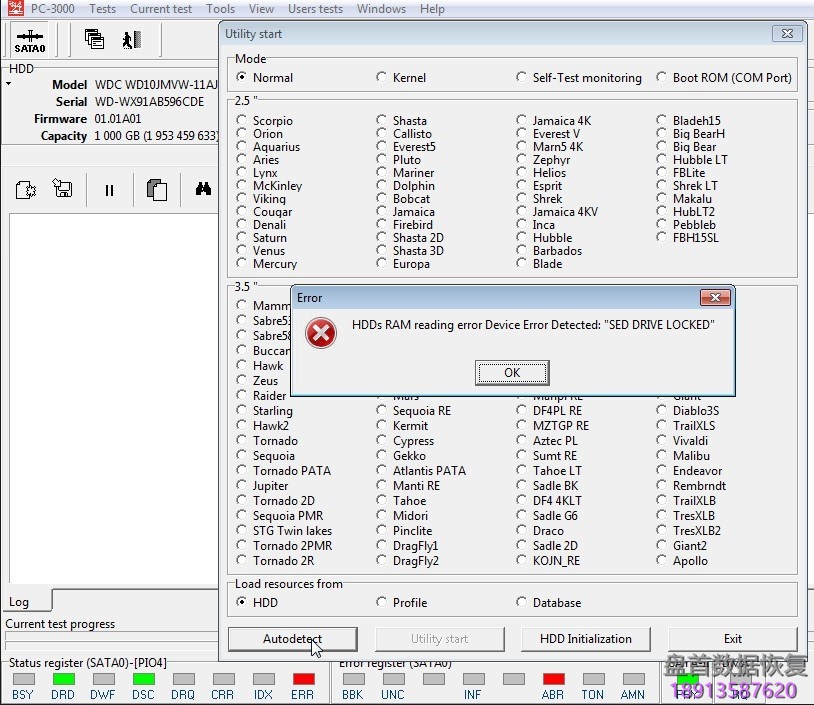 PC3000 for HDD西部数据硬盘Western Digital 如何解决RAM中的SED问题 如何使用PC3000解决西部数据硬盘Western Digital移动硬盘的RAM中的SED问题