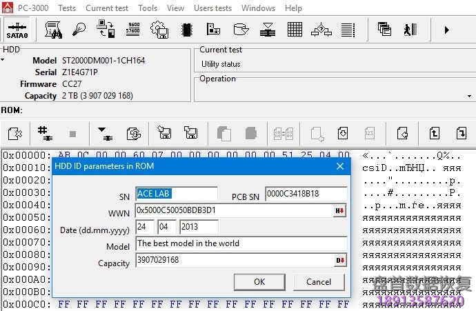 如何使用PC3000 HDD对希捷硬盘 Seagate F3进行型号名称和SN号更改 如何使用PC3000 HDD对希捷硬盘 Seagate F3进行型号名称和SN号更改
