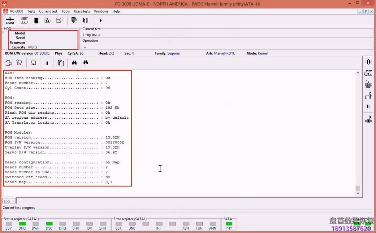 使用5. x版本PC3000 for HDD从SA构建ROM镜像WD Marvell硬盘驱动器上的数据与内部ROM