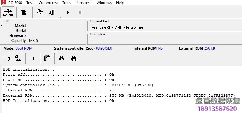 使用PC3000 for HDD的Boot ROM(COM端口)模式读写3.5和2.5西部数据硬盘的ROM