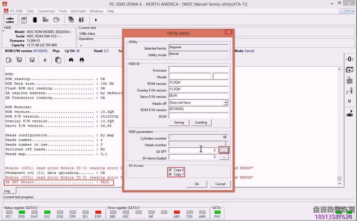 使用5. x版本PC3000 for HDD从SA构建ROM镜像WD Marvell硬盘驱动器上的数据与内部ROM