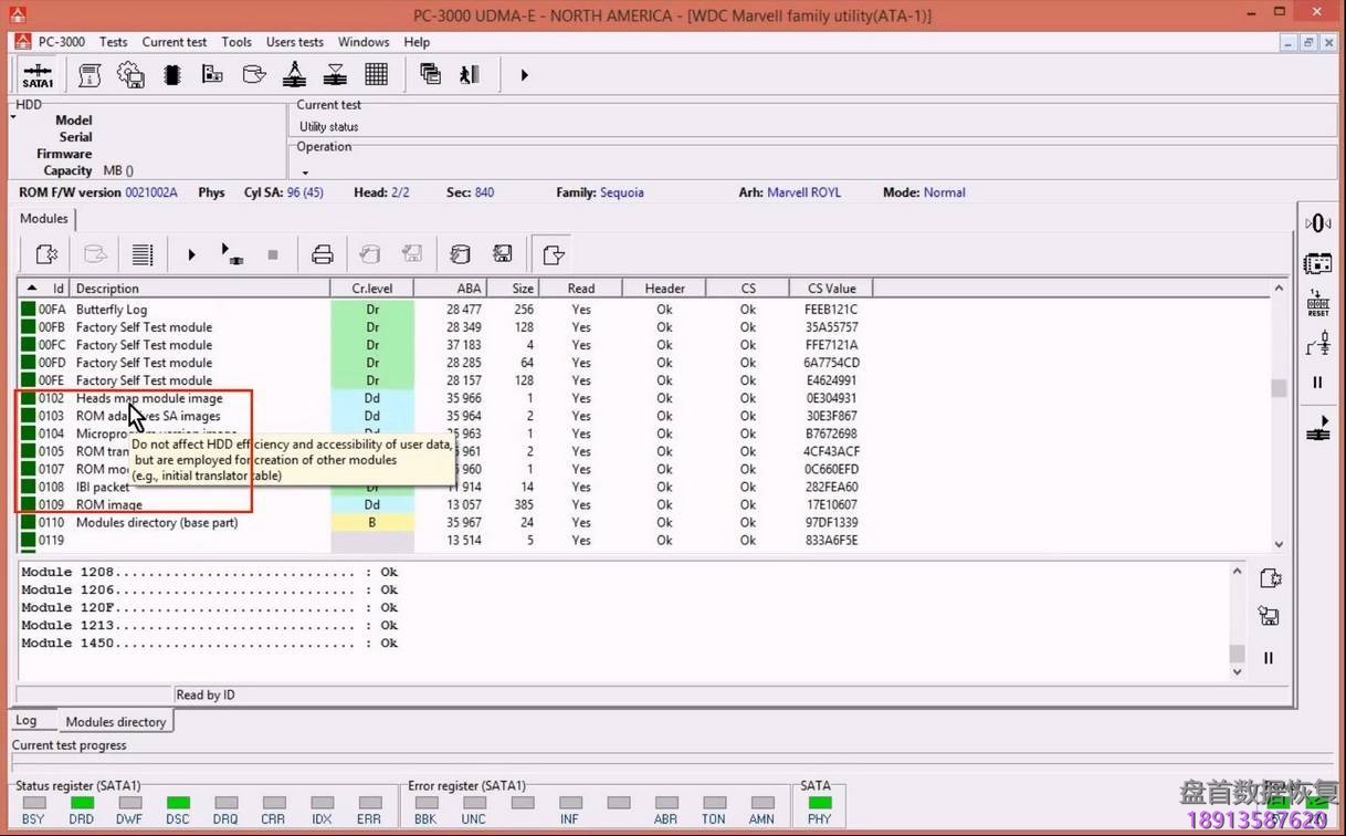 使用5. x版本PC3000 for HDD从SA构建ROM镜像WD Marvell硬盘驱动器上的数据与内部ROM