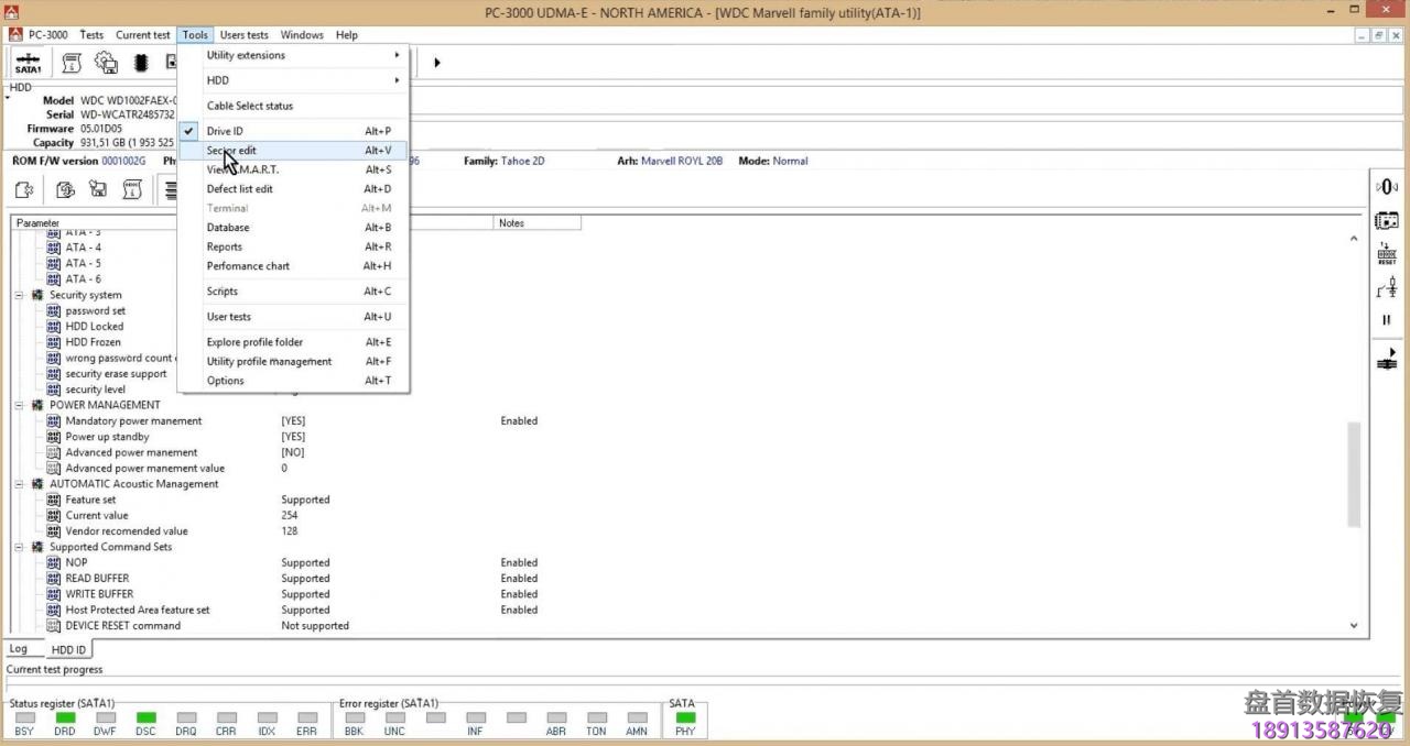 使用PC3000 for HDD对西部数据Western Digital Marvell系列硬盘的热交换过程 使用PC3000 for HDD对西部数据Western Digital Marvell系列硬盘的热交换过程