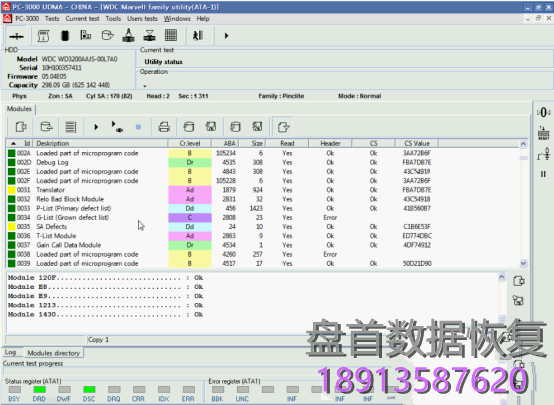 PC3000解决WD320G(WD3200AAJS)全盘红块数据恢复案例