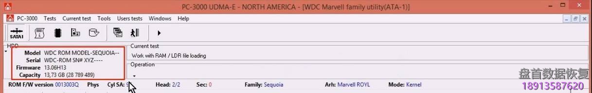 使用5. x版本PC3000 for HDD从SA构建ROM镜像WD Marvell硬盘驱动器上的数据与内部ROM