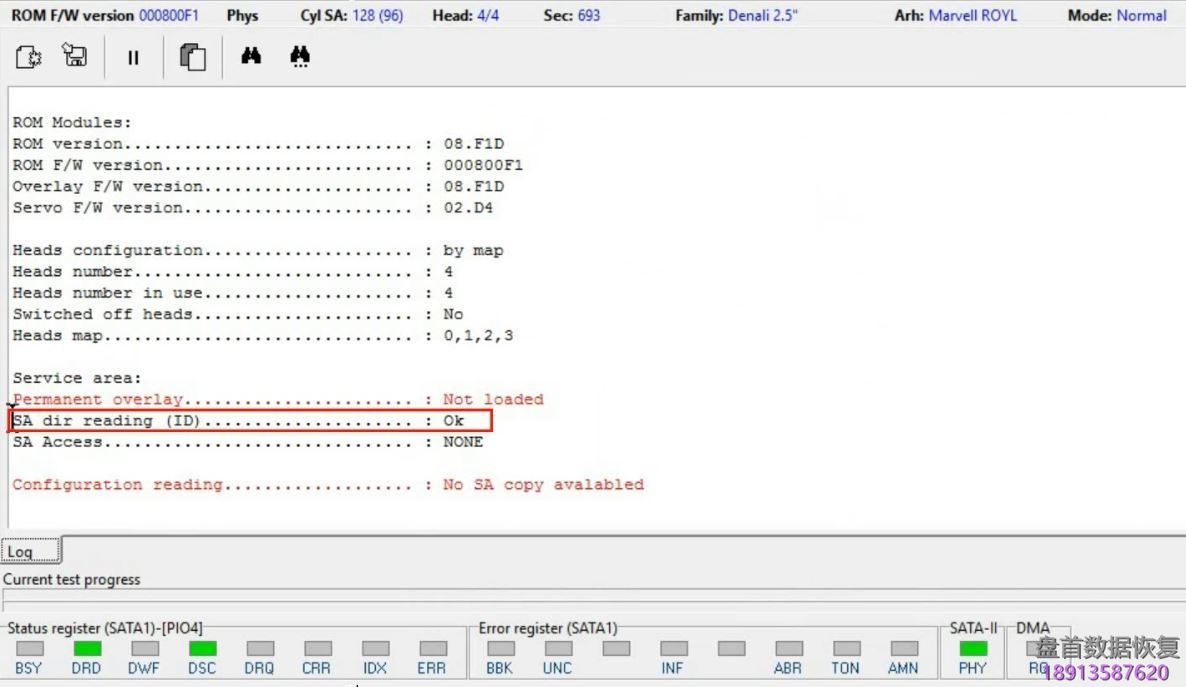 PC3000 for HDD WD Marvell硬盘系列从SA重建ROM镜像数据与内部ROM数据