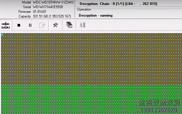 使用PC3000 for HDD. Western Digital西部数据硬盘.解密已读取的加密镜像数据