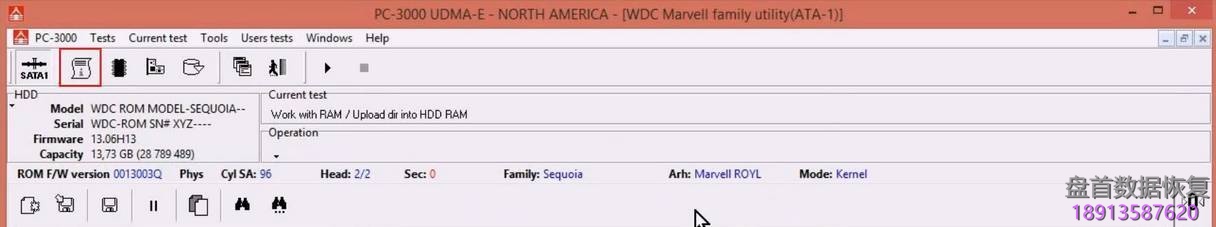 使用5. x版本PC3000 for HDD从SA构建ROM镜像WD Marvell硬盘驱动器上的数据与内部ROM
