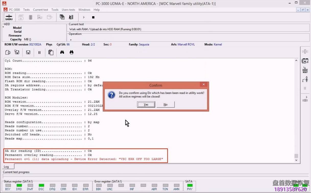 使用5. x版本PC3000 for HDD从SA构建ROM镜像WD Marvell硬盘驱动器上的数据与内部ROM