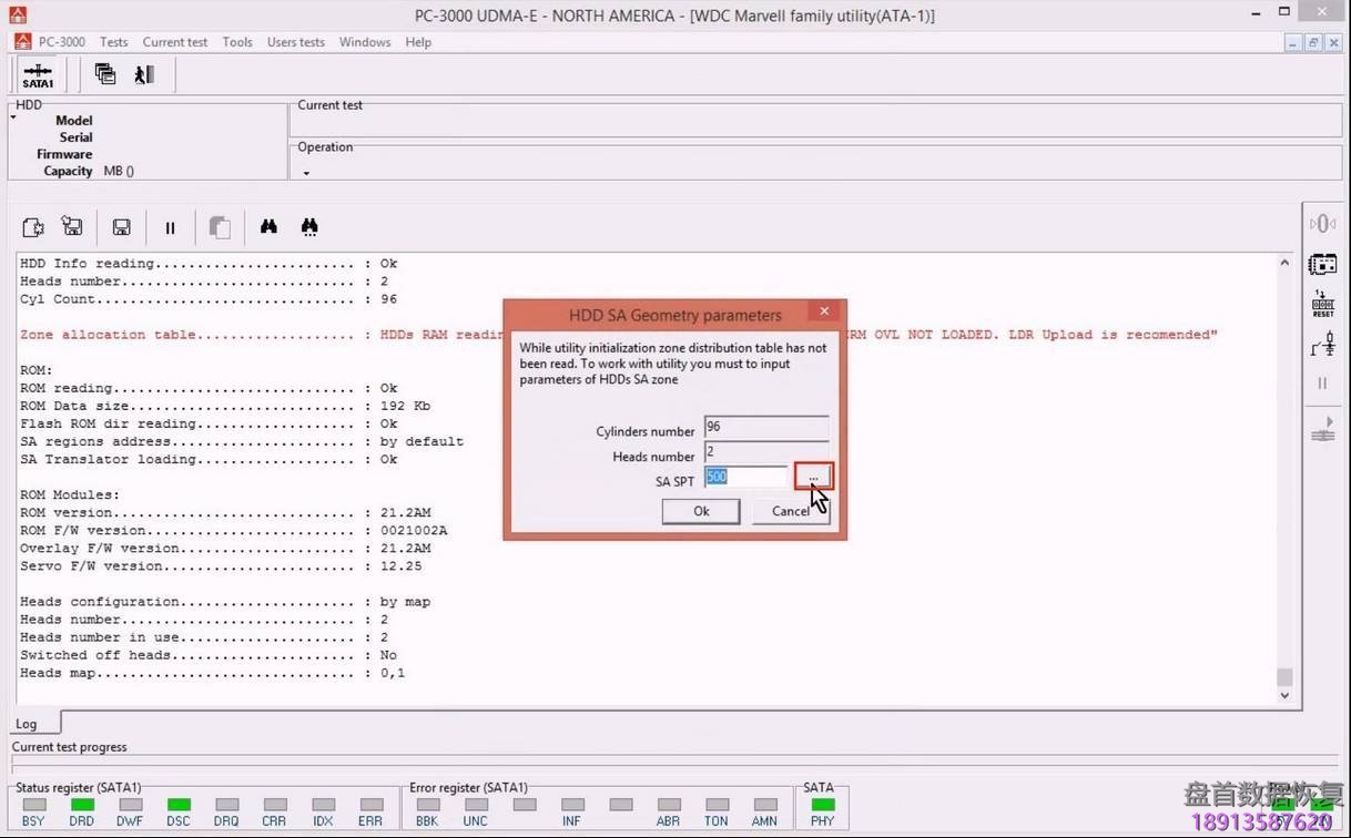 使用5. x版本PC3000 for HDD从SA构建ROM镜像WD Marvell硬盘驱动器上的数据与内部ROM