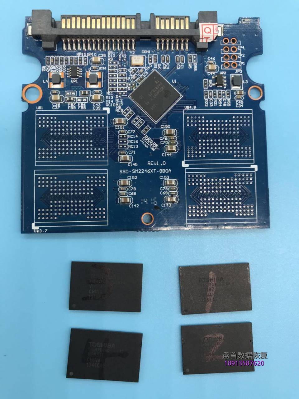 金士顿sv300s37a假的ssd固态硬盘掉盘不识别sm2246xt主控芯片拆芯 金士顿SV300S37A假的SSD固态硬盘掉盘不识别SM2246XT主控芯片拆芯片数据恢复成功