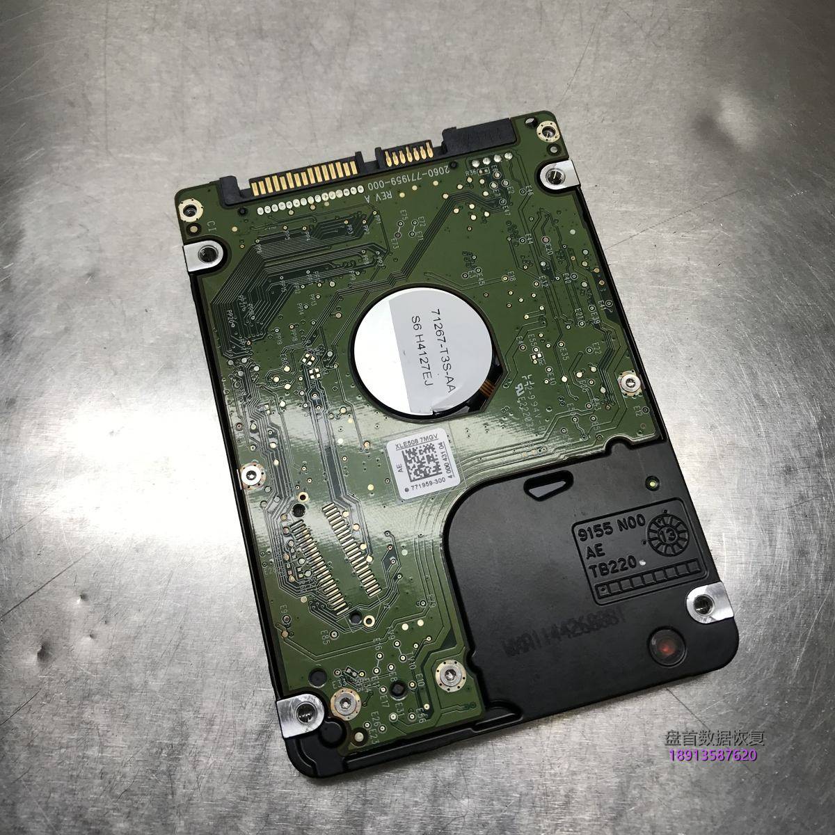 WD5000LPVX-08V0TT5通电咔咔响磁头损坏开盘数据恢复成功