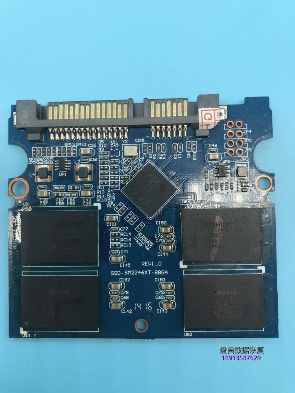金士顿sv300s37a假的ssd固态硬盘掉盘不识别sm2246xt主控芯片拆芯 金士顿SV300S37A假的SSD固态硬盘掉盘不识别SM2246XT主控芯片拆芯片数据恢复成功