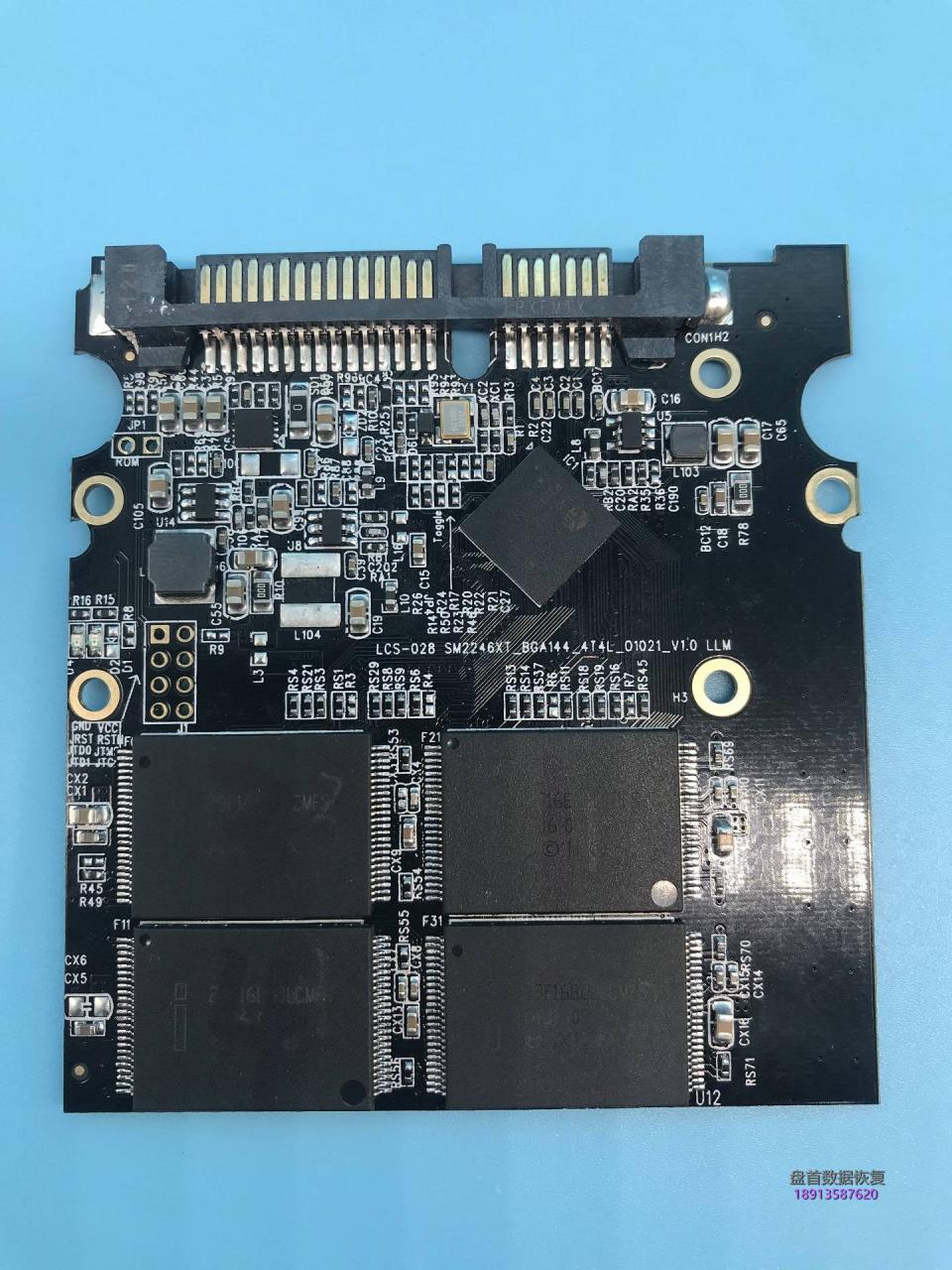 SSD固态硬盘芯片级数据恢复SM2246XT全盘跑黑块二次恢复成功BSY长忙无法识别情况不读盘