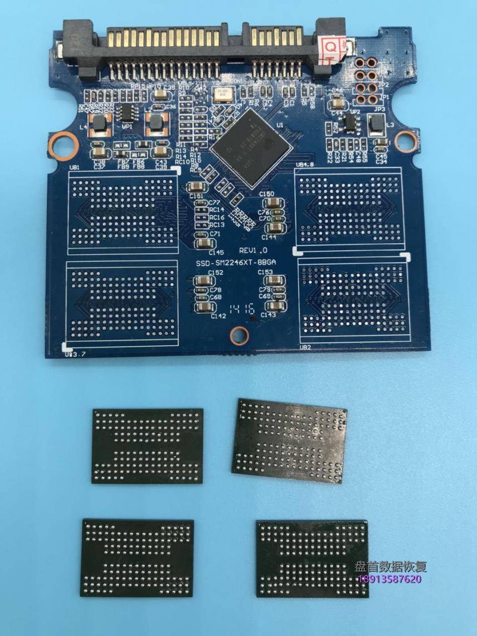 金士顿sv300s37a假的ssd固态硬盘掉盘不识别sm2246xt主控芯片拆芯 金士顿SV300S37A假的SSD固态硬盘掉盘不识别SM2246XT主控芯片拆芯片数据恢复成功
