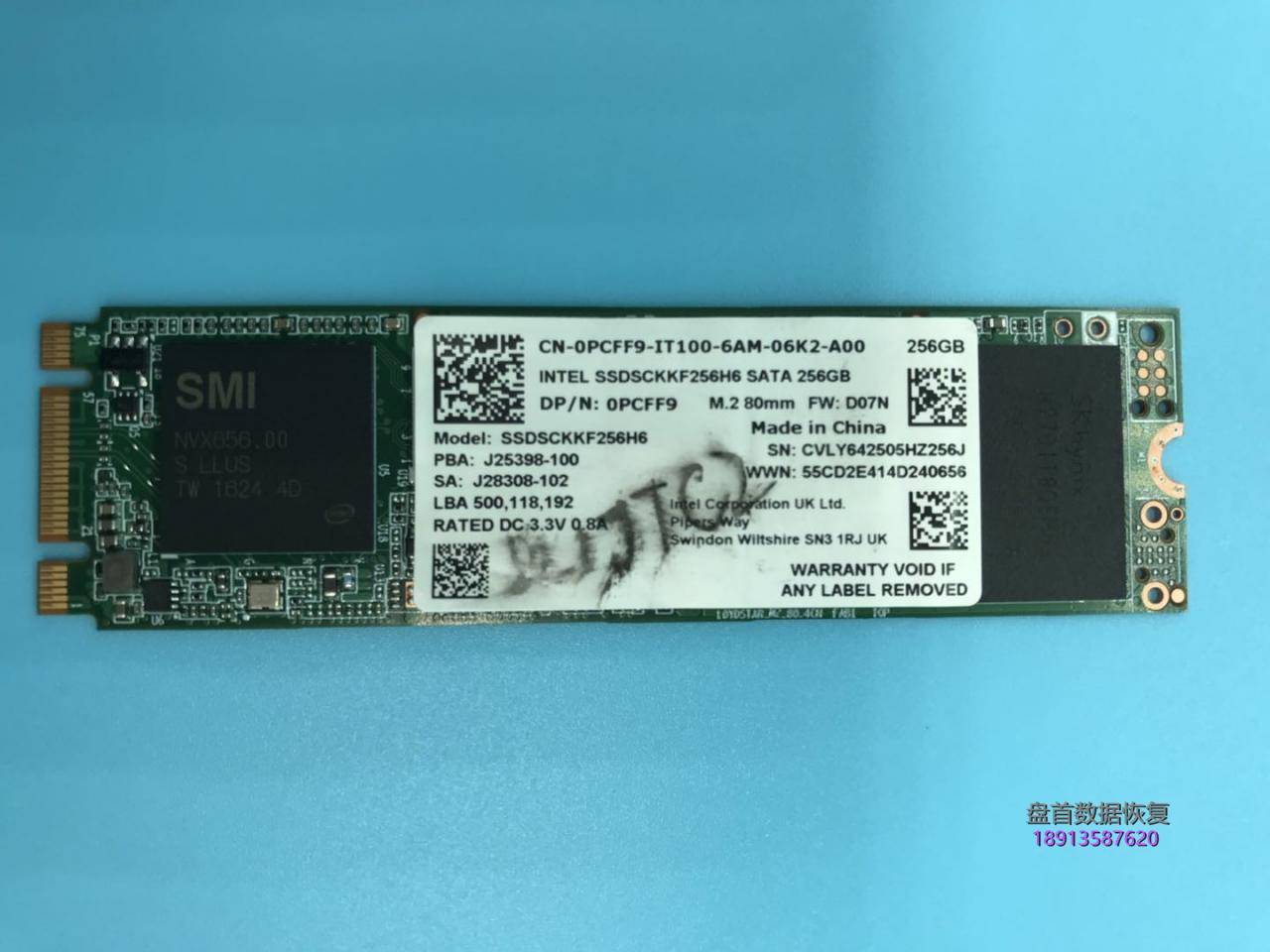 英特尔intel-ssdsckkf256h6-ngff接口sm2258g主控ssd固态硬盘二次数据恢复成 英特尔INTEL SSDSCKKF256H6 NGFF接口SM2258G主控SSD固态硬盘二次数据恢复成功