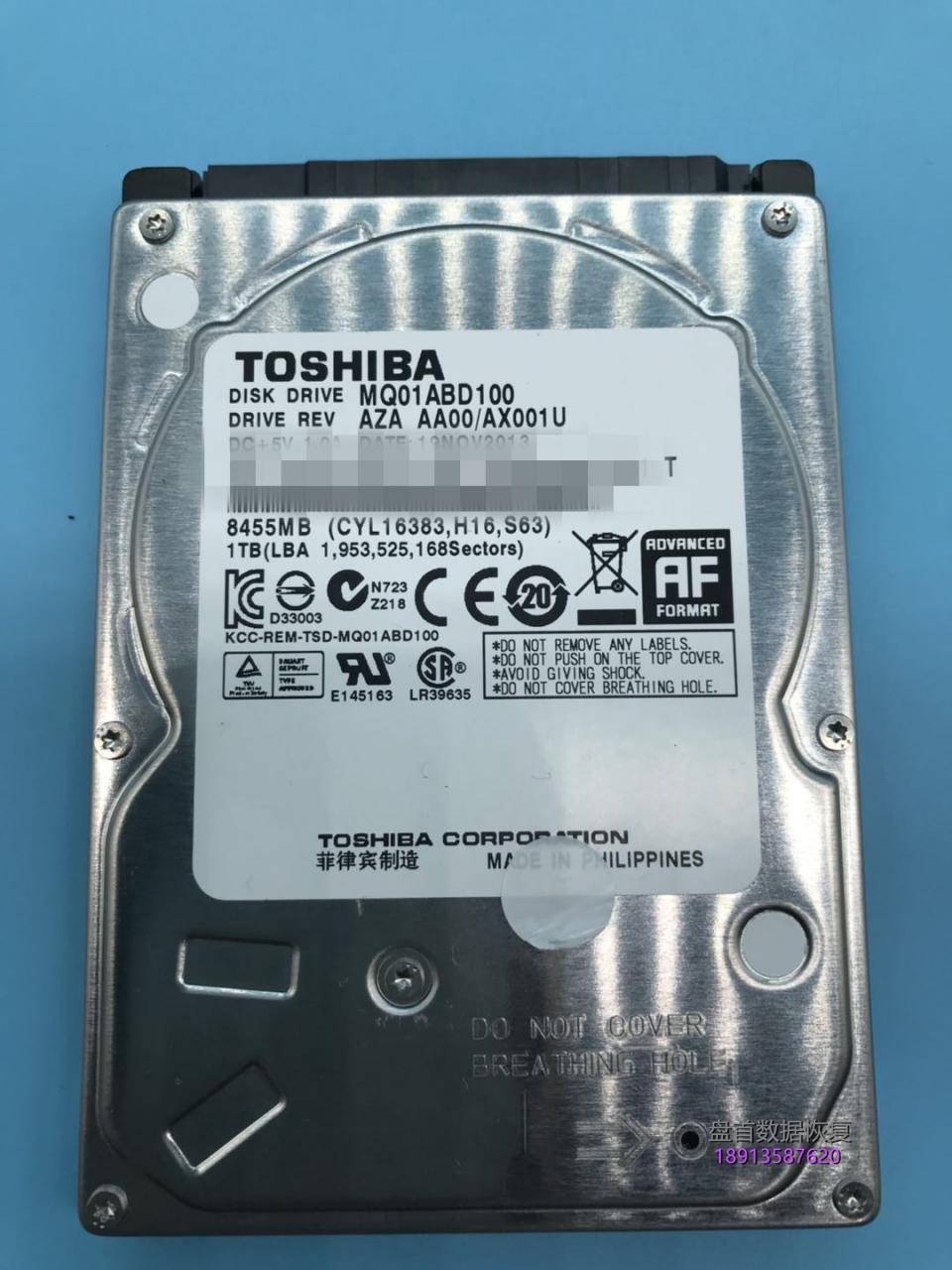 东芝1tb移动硬盘mq01abd100二次开盘数据恢复成功 东芝1TB移动硬盘MQ01ABD100二次开盘数据恢复成功