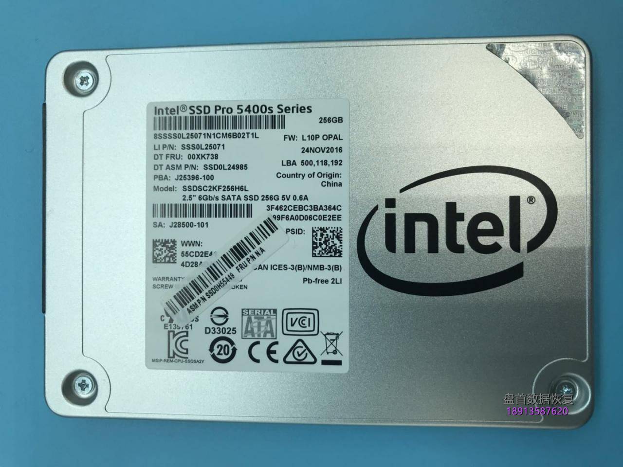 英特尔ssdsc2kf256h6l-256g-ssd固态硬盘掉盘无法识别数据恢复成功 英特尔SSDSC2KF256H6L-256G SSD固态硬盘掉盘无法识别数据恢复成功