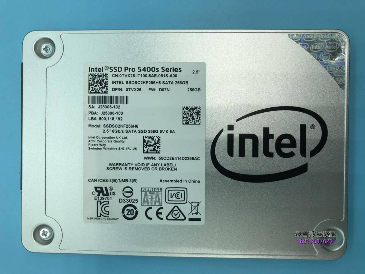 英特尔ssd5400s固态硬盘掉盘无法识别不读盘了主控sm2258g数 英特尔SSDSC2KF256H6固态硬盘掉盘无法识别不读盘了主控SM2258G数据恢复完美成功