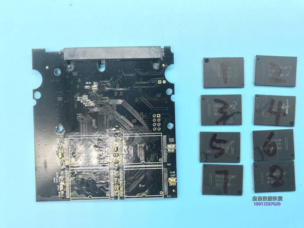 SSD固态硬盘芯片级数据恢复SM2246XT全盘跑黑块二次恢复成功BSY长忙无法识别情况不读盘