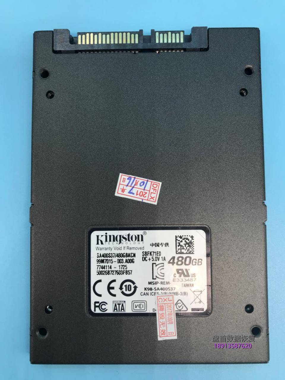 主控型号cp33238b（ps3111）认识别成satafirm-s11金士顿kingston-sa400s37-480g-ssd固态硬 主控型号CP33238B（PS3111）认识别成SATAFIRM S11金士顿Kingston SA400S37 480G SSD固态硬盘数据恢复成功