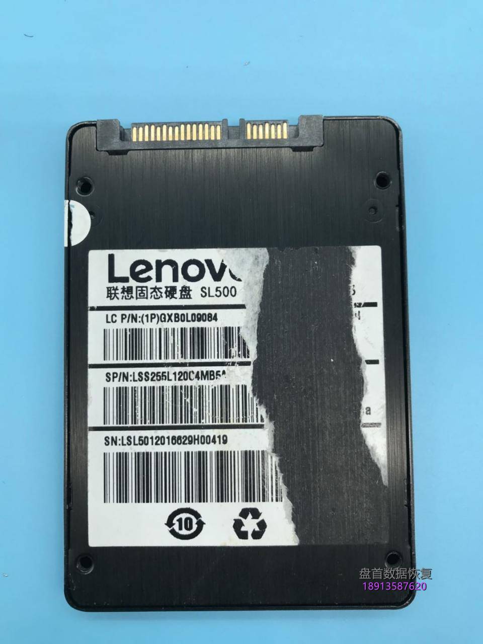 自动草稿 成功恢复120G联想SL500固态硬盘进水后芯片焊接点氧化短路客户通电后烧坏电源控制芯片