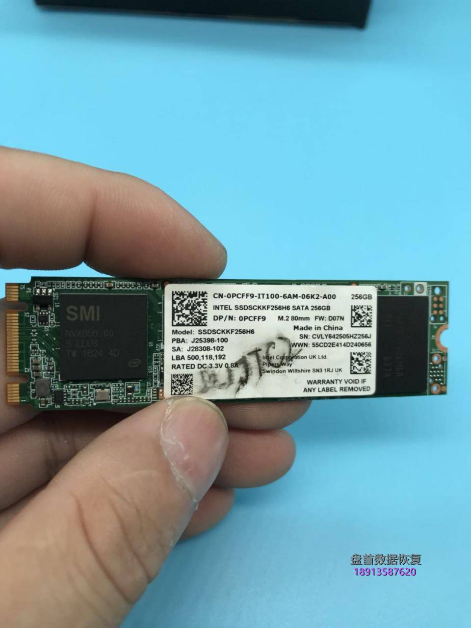 英特尔intel-ssdsckkf256h6-ngff接口sm2258g主控ssd固态硬盘二次数据恢复成 英特尔INTEL SSDSCKKF256H6 NGFF接口SM2258G主控SSD固态硬盘二次数据恢复成功