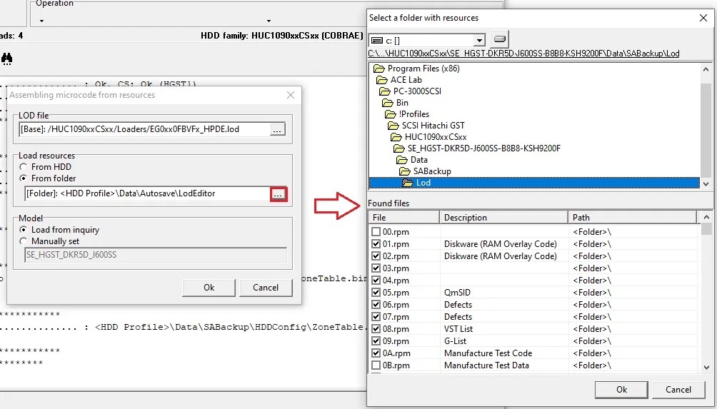 PC-3000 SAS如何使用“下载微码”功能更改固件,型号和供应商