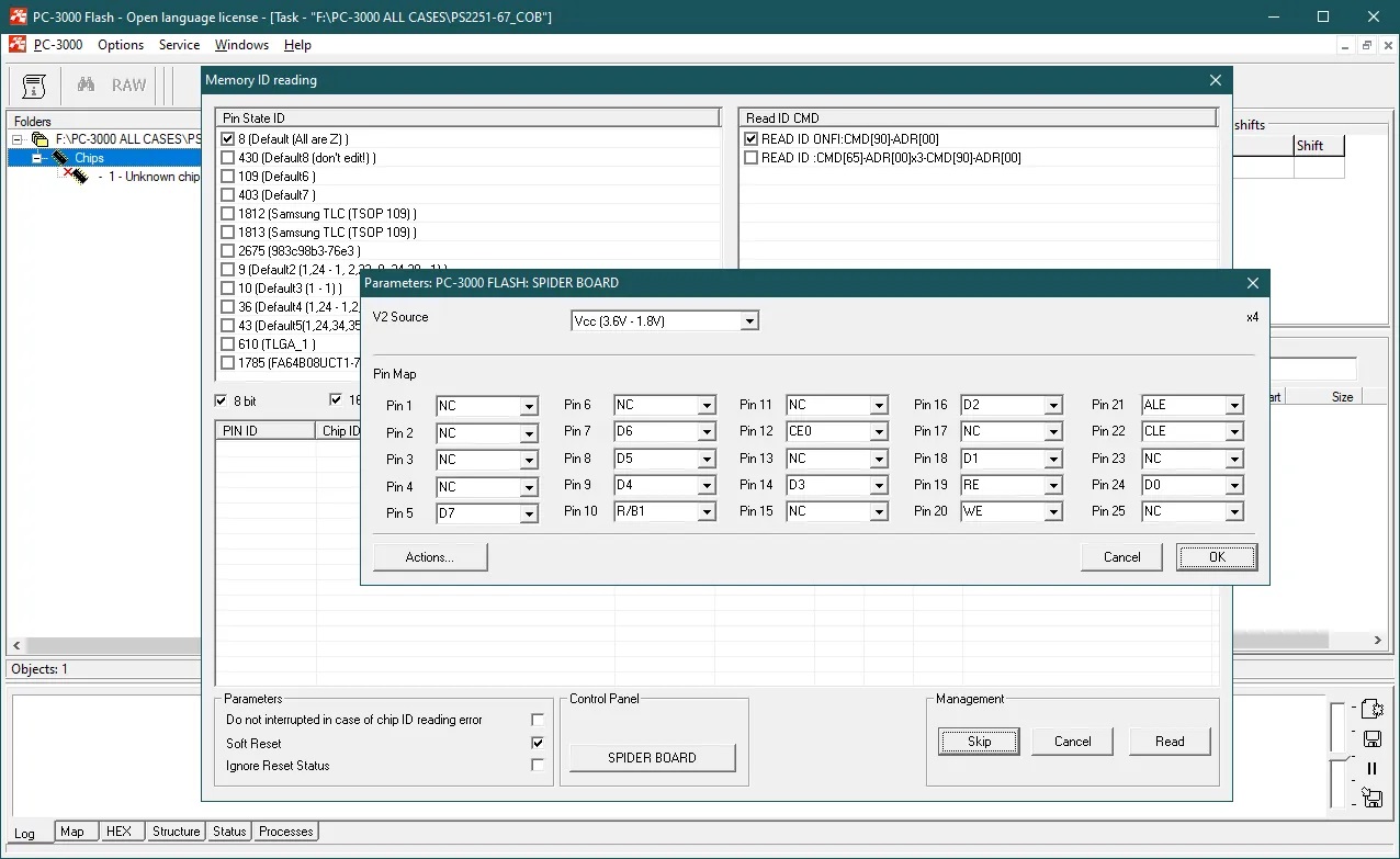 PC-3000 Flash如何将COB(黑牛屎芯片)的存储芯片从NAND闪存驱动器中恢复数据