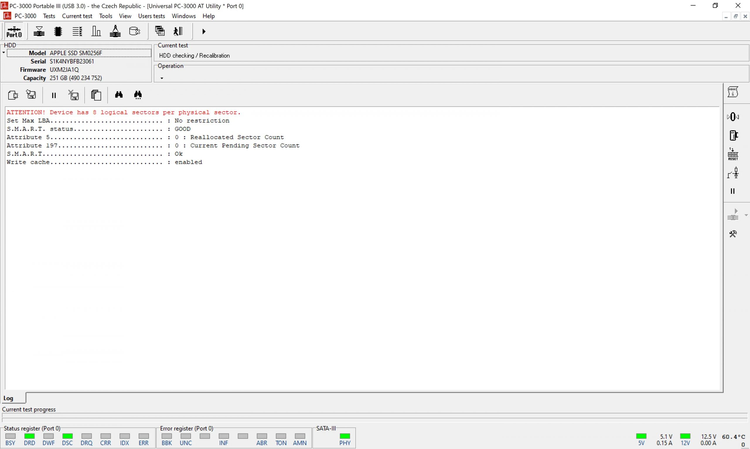 PC-3000 Portable III苹果Macbook固态硬盘支持的接口类型和问题