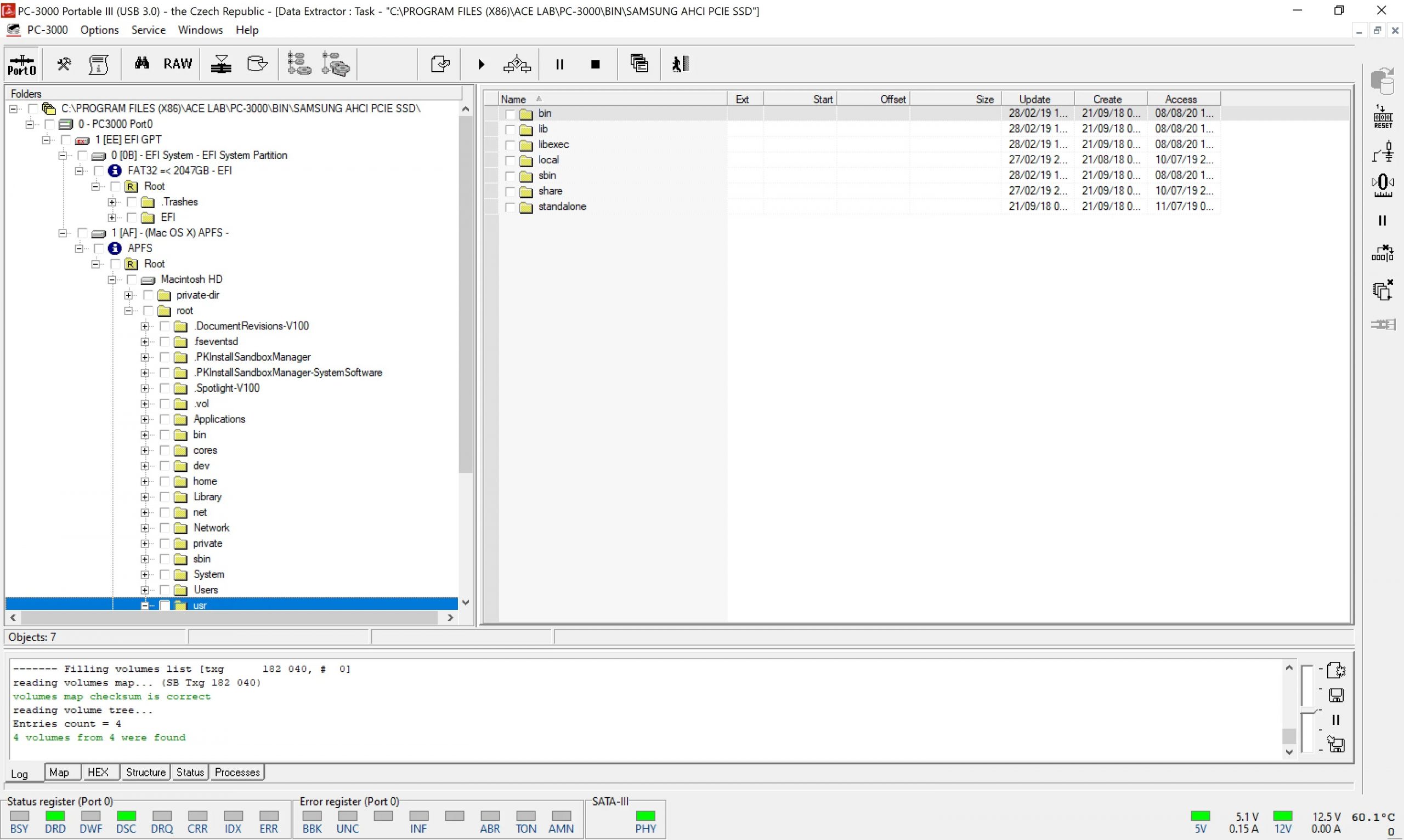 PC-3000 Portable III苹果Macbook固态硬盘支持的接口类型和问题