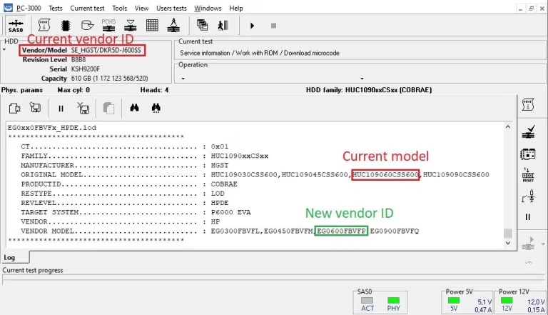 PC-3000 SAS如何使用“下载微码”功能更改固件,型号和供应商