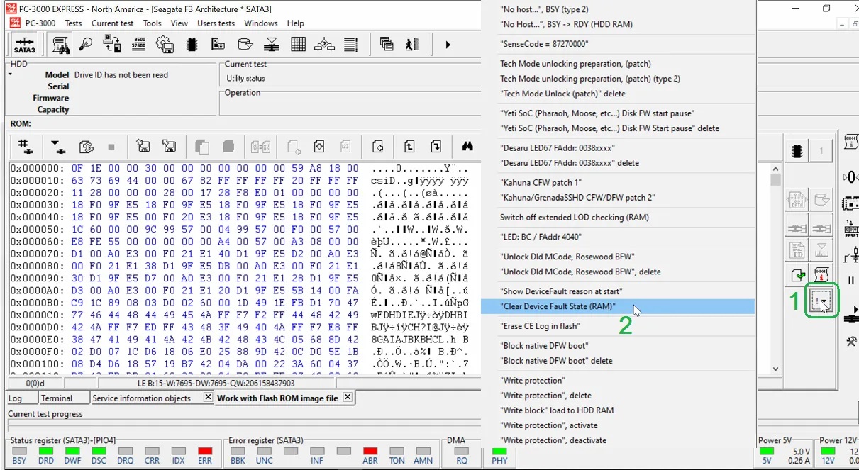 使用PC-3000如何解决希捷硬盘设备故障状态(DWF)问题